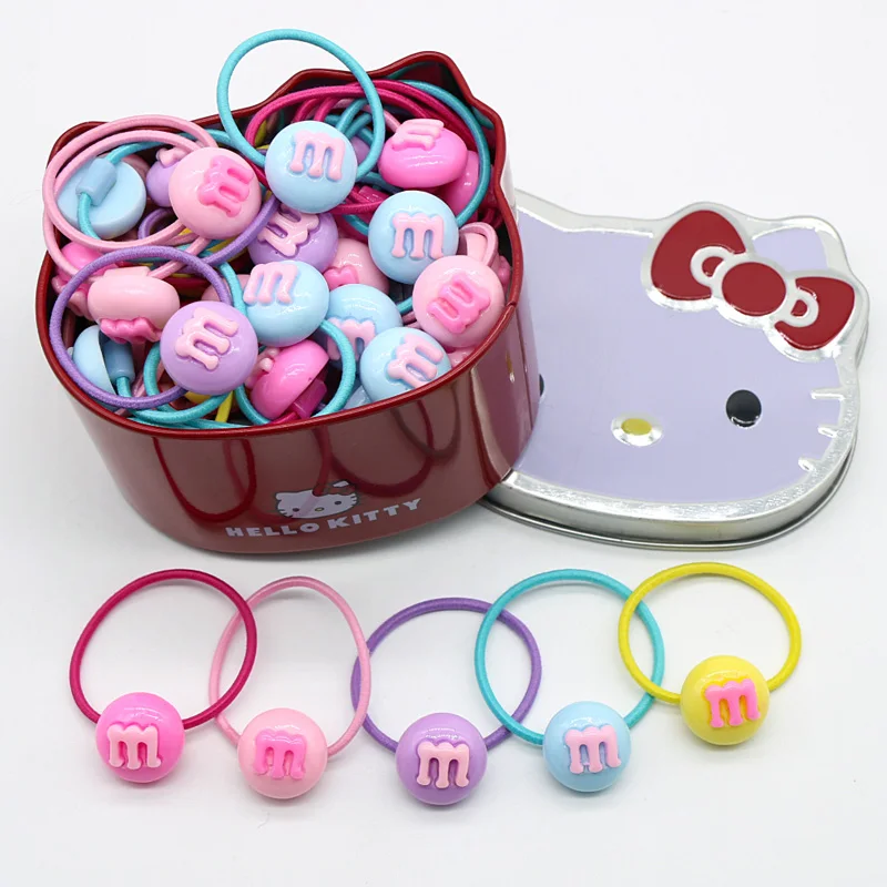 Mixed M Bead Band Hello kitty Аксессуары для волос Набор заколки для волос эластичные ленты для волос Детские Девочки ожерелья, браслеты, ювелирные изделия подарки на Рождество и день рождения - Цвет: Mixed M Bead Band