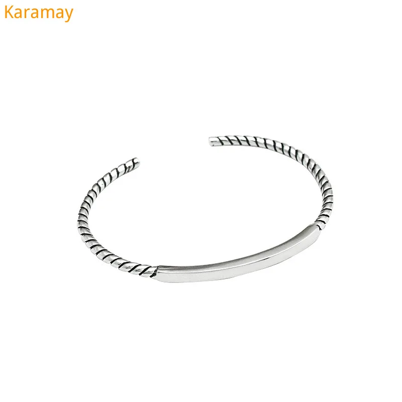 

S925 Sterling Silver Vintage Mahua Bracelet Korean version ins personality women's twist flower bracelet hand decoration video