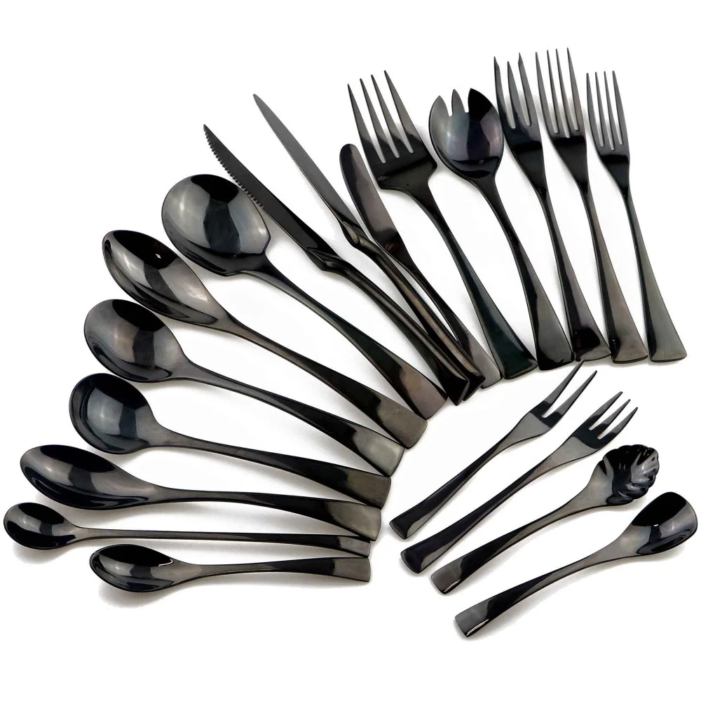 

All Styles 1-Piece Black Cutlery Set 18/10 Stainless Steel Western Food Tableware Sets Steak Butter Knife Fork Spoon Dinnerware