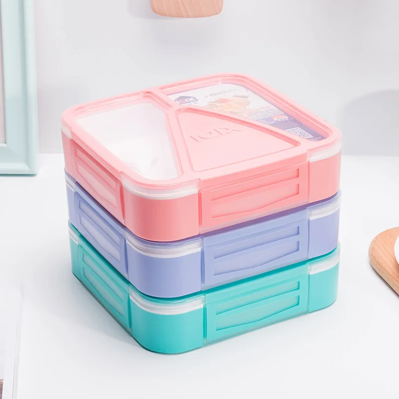 Герметичный Bento Ланч бокс без BPA коробка с микроwavable для обеда ложкой портативный