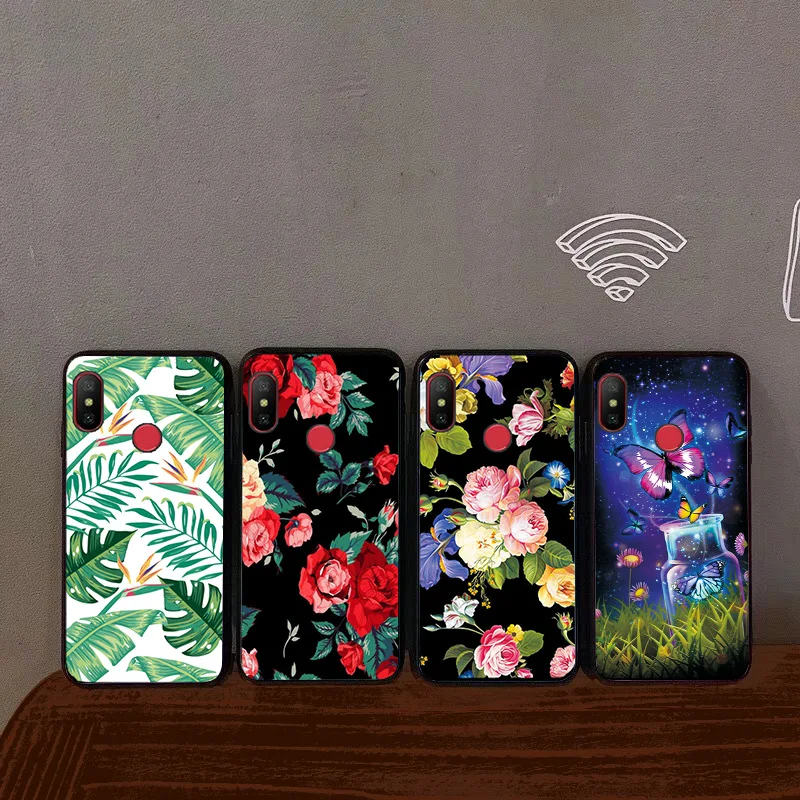 Красивый чехол для телефона с цветами для Xiaomi Redmi Note 5 6 7 Pro, чехол, черный ТПУ для Redmi Note 4X4, чехол для Redmi 6A 7A, задняя крышка