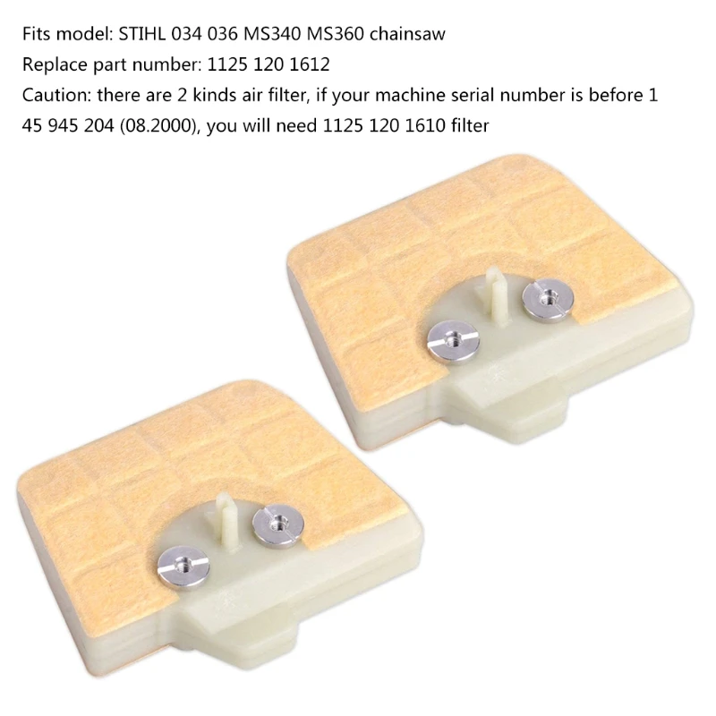 

1125 120 1612 Air Filter for 034 036 MS340 MS360 Chainsaws (2 Pack)