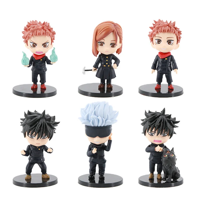 

10cm q ver. Jujutsu kaisen anime figura gojo satoru figur fushiguro megumi estatueta itadori yuji figuras de ação modelo
