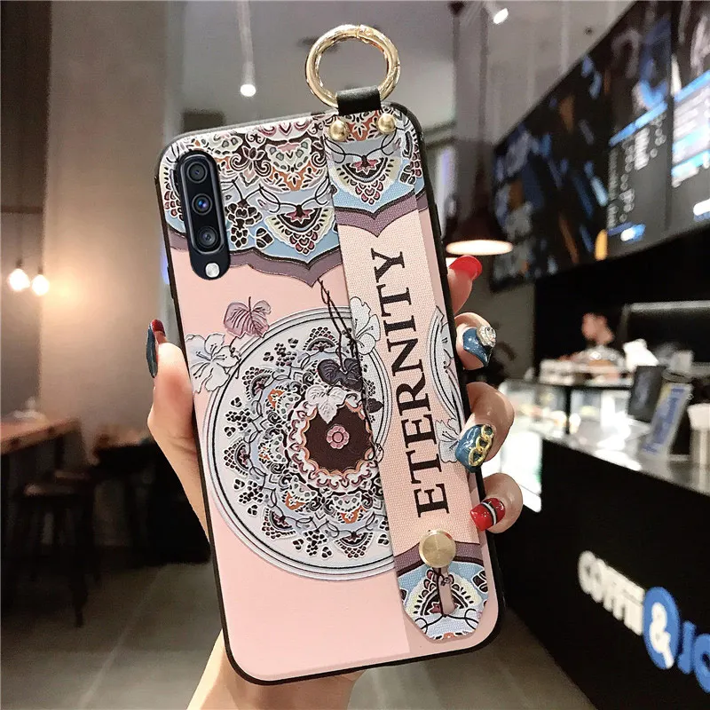 SK3-27YuanHuaOBaiHua SoCouple чехол-браслет для samsung Galaxy S9 S8 S10 плюс A10 A20 A30 A40 A50 A60 A70 A7 Note 8, 9, 10, плюс автомобильный держатель телефона чехол - Цвет: SK3-27YuanHuaOBaiHua