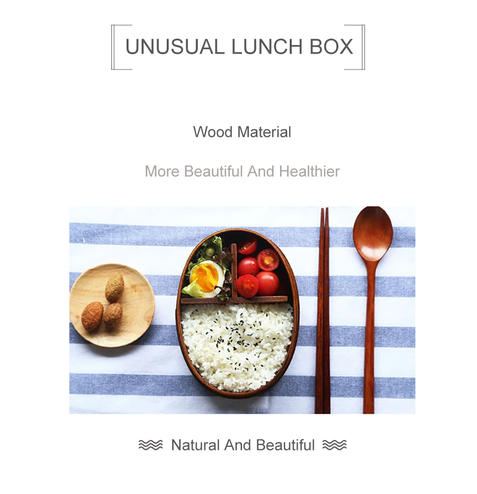 Baispo 3 шт./компл. Bento Box японский стиль ланч бокс для деревянные детские игрушки материал ПОСУДА Контейнеры для еды с отсеками здоровые