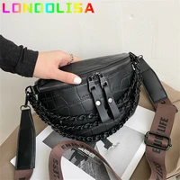 thick chain womens fanny pack plaid leather waist bag shoulder crossbody chest bags luxury designer handbags female belt wallet