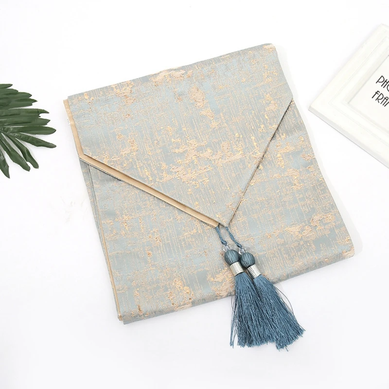 

Luxury Chinese Style Table Runner Tassel Tablecloth Placemat Cloth Mat Home Party Decorations for Dining Tea Coffee Desk
