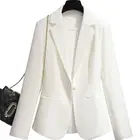 Новый женский костюм, весна-осень 2022, Женский блейзер, пальто большого размера 3XL, модные повседневные женские костюмы на одной пуговице, белая верхняя одежда