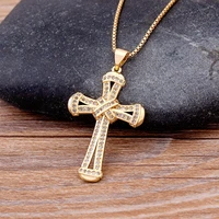 top quality retro classic shiny crystal cross necklace for women fashion cubic zirconia cross choker religious jesus jewelry