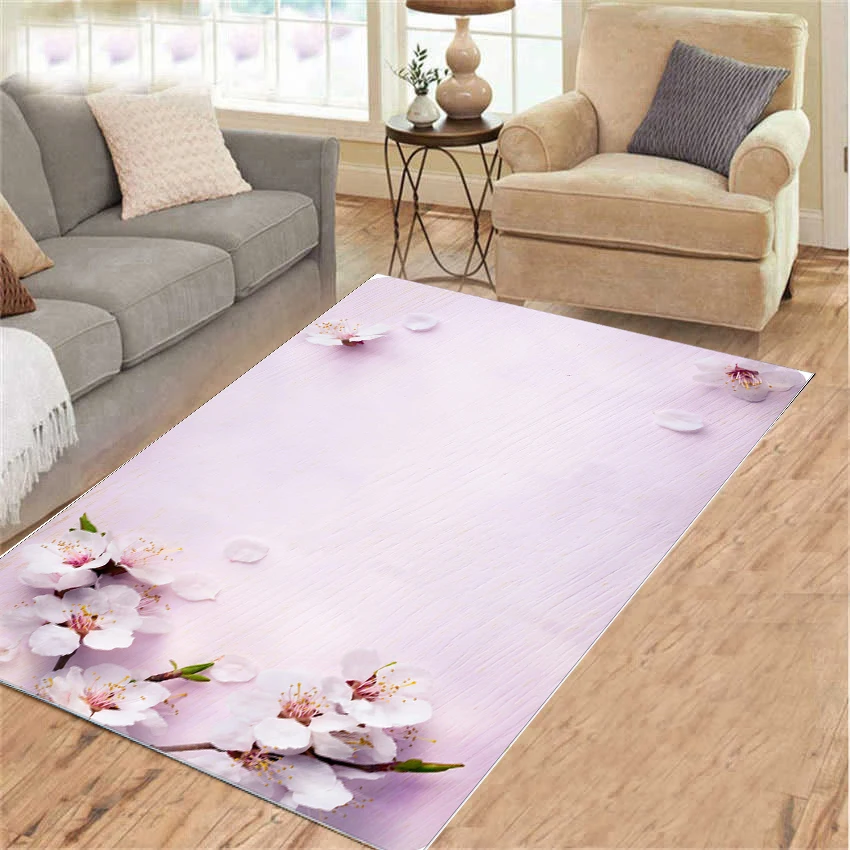

2022 top popular Rug Green Leaf Blue Flower Pattern Carpet Room Floor Printed Carpet for Living Room Bedroom & Home Rugs