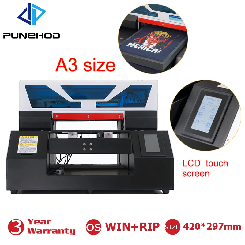 Punehod a3 размер УФ Принтер DTG для футболки печатная машина epson R1390 печатающая головка