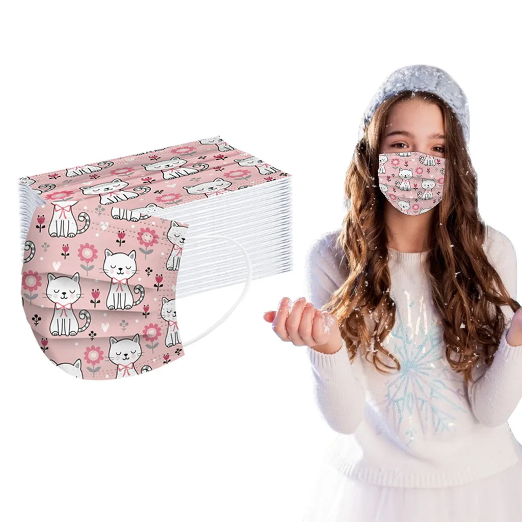 

Children's Cartoon Disposable Face Mask Industrial 3Ply Kids NonWoven Mouth Mask Mascarillas Pm2.5 Mask Earloop Bandage Masque