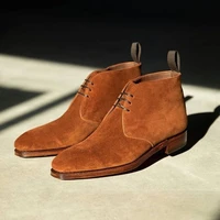 new fashion men faux suede brown suede lace up short business casual boots work wear ankle boots riding boots comfortable aq184