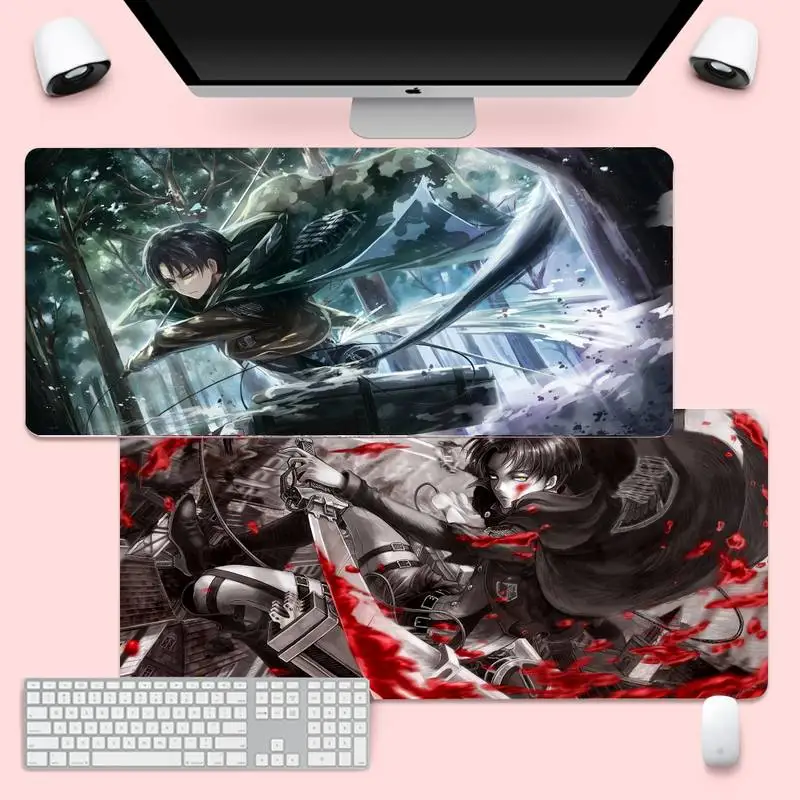 

Attack On Titan Levi PC Computer mat Gaming Mousemat XL Large Gamer Soft Keyboard PC Desk Mat Takuo Anti-Slip Comfort Pad