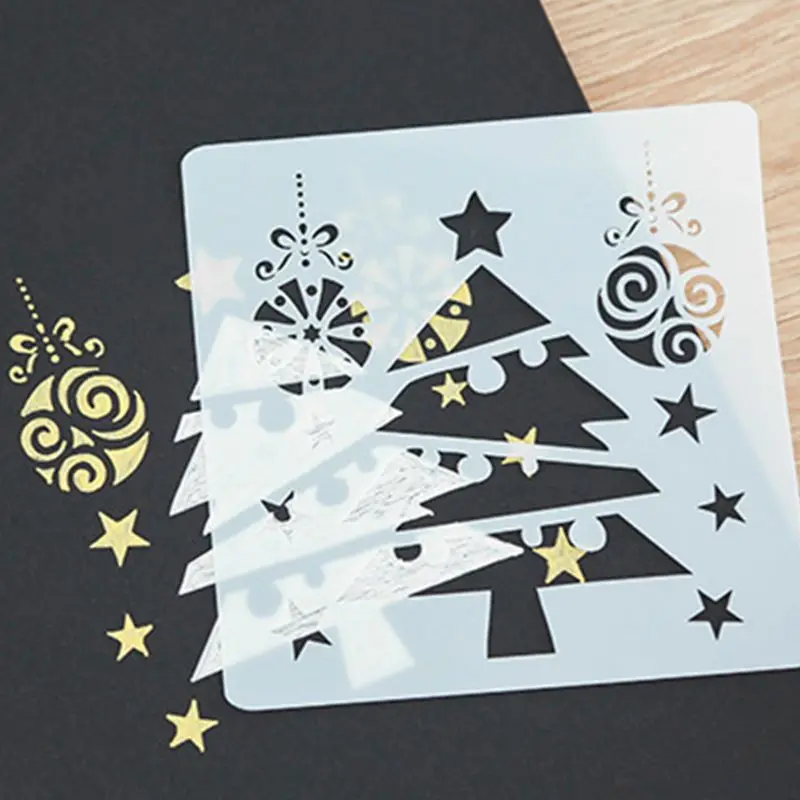 

12 Pcs Plastic Painting Stencil,Christmas Themes Santa Claus Snowman Christmas T