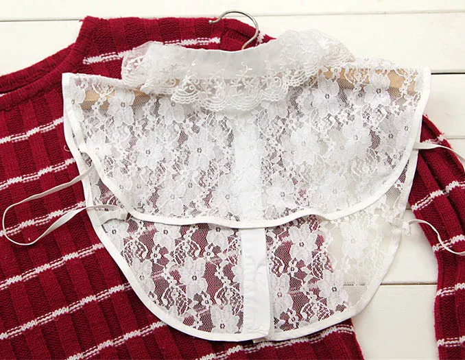 Linbaiway Женская кружевная рубашка с фальшивым воротником ложный кукольный