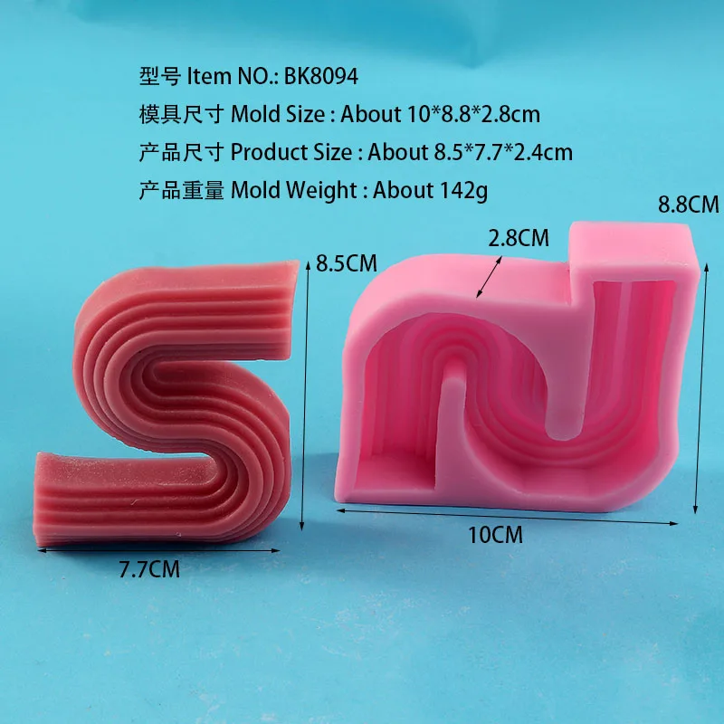 

Cross-border modern Nordic geometric line candle silicone mold BK8094