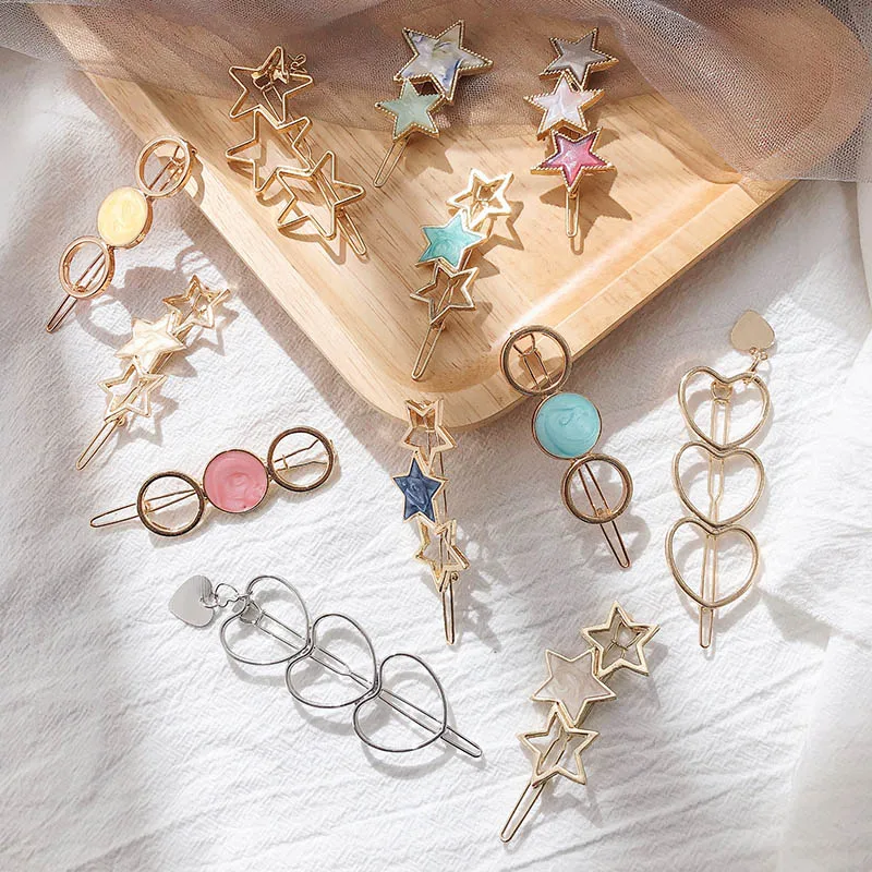 Новинка 2020 жемчужные заколки для волос женщин Геометрическая Звезда заколка