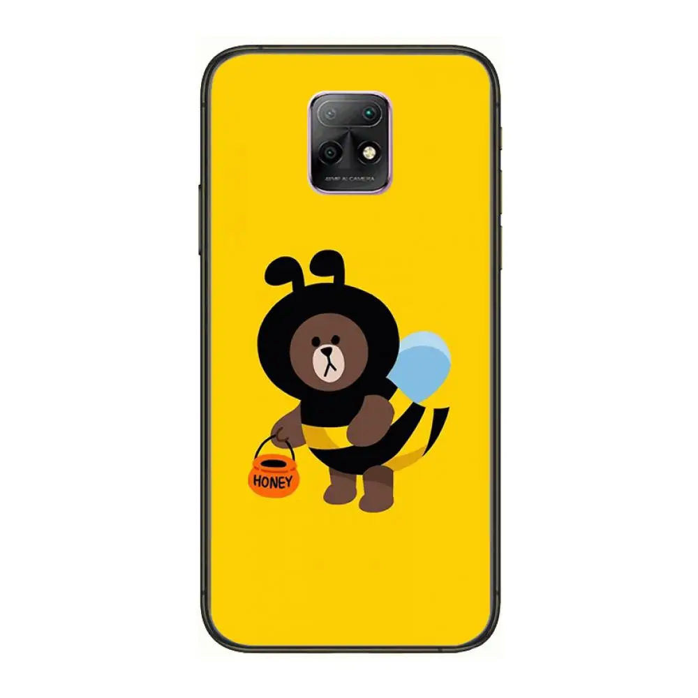 

Cute Cartoon Bunny Rabbit and Brown bear Phone Case For XiaoMi Redmi 10X 9 8 7 6 5 A Pro S2 K20 T 5G Y1 Anime Black Cover Silic