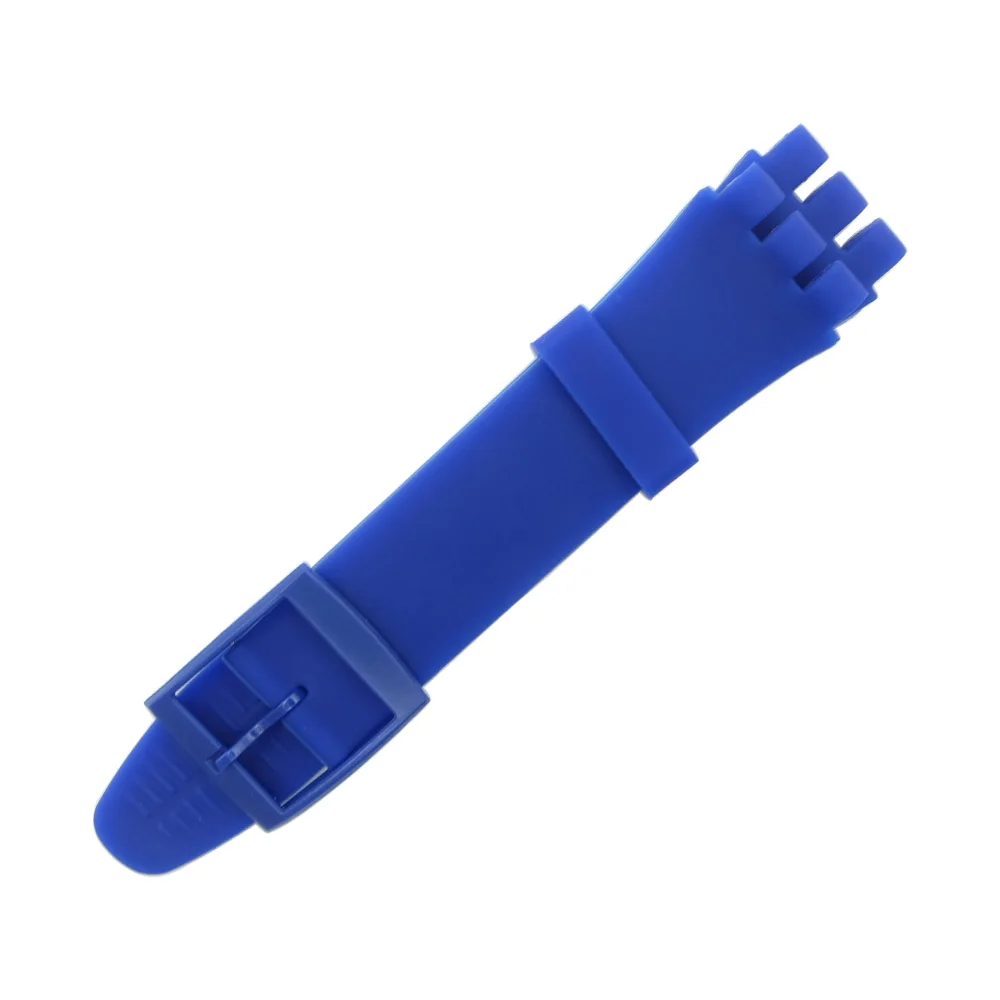 blue Наручные часы ремешок для Swatch 16 мм 17 мм 19 мм 20 мм резиновый силиконовый ремешок для часов аксессуары - Цвет ремешка: blue