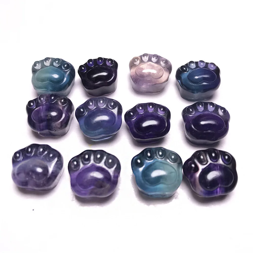 Fluorite Натуральный кристалл кварца милый Коготь медведя ручной резной Кристалл Коготь кота dly ювелирные изделия кулон целебное Кристальное ожерелье Шарм подарок - Цвет: Fluorite