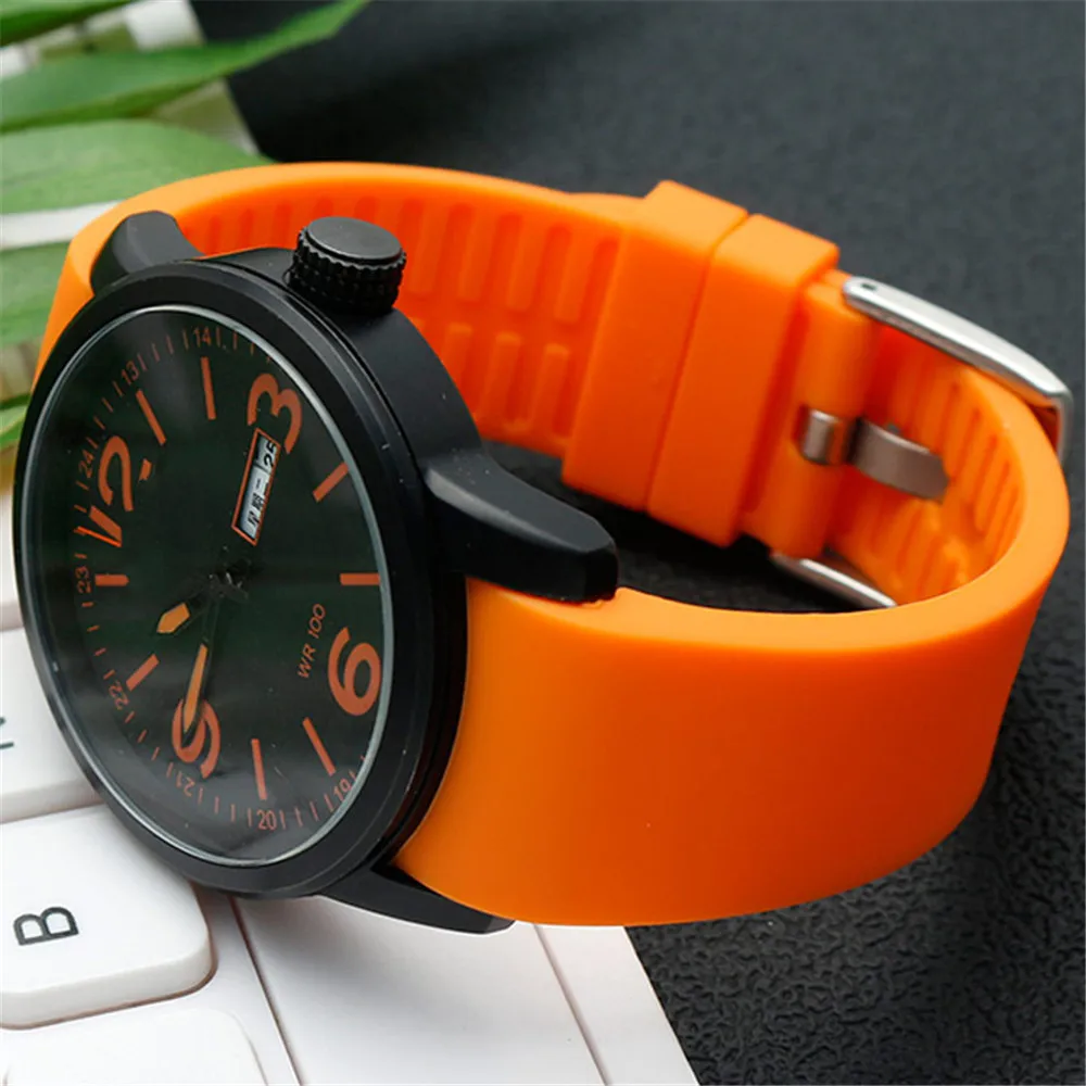 Ремешок силиконовый для часов с изогнутым концом мягкий резиновый браслет