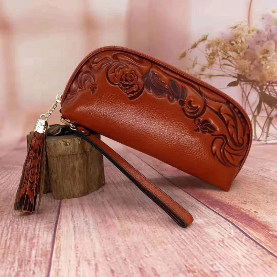 Женский кошелек клатч с коровьим принтом женский на молнии для мобильного