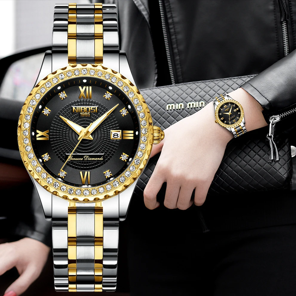 NIBOSI Ladies Watch Women Waterproof Stainless Steel Strap Top Brand Luxury Women Wristwatch Bracelet Clocks relogio masculino