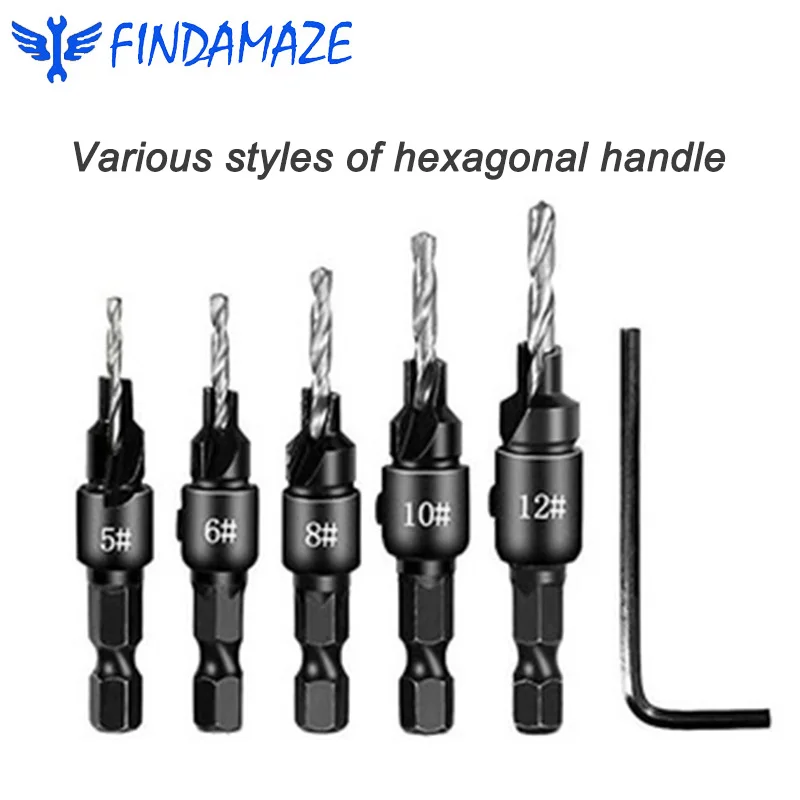 Дрель для деревообработки набор беспроводных ступенчатых насадок с потайной