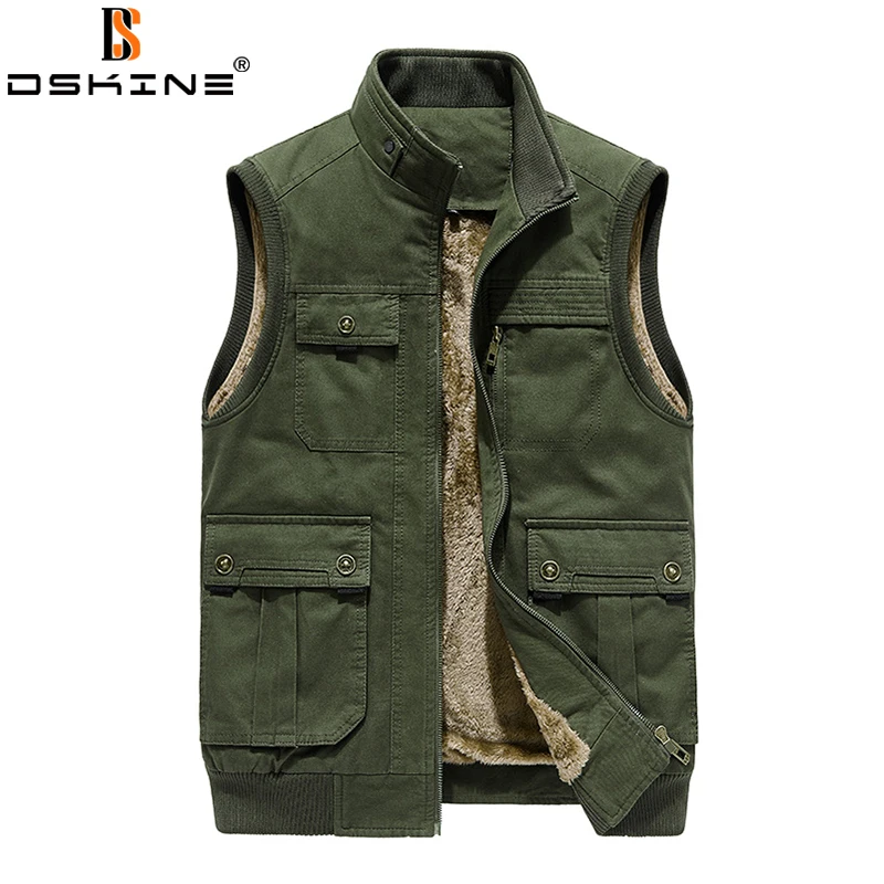 

Men Vest Autumn Sleeveless Jacket 2021 New Spring Casual Cotton Outdoor Fishing Military Tactical Multi-Pocket Jacket Coat M-5Xl
