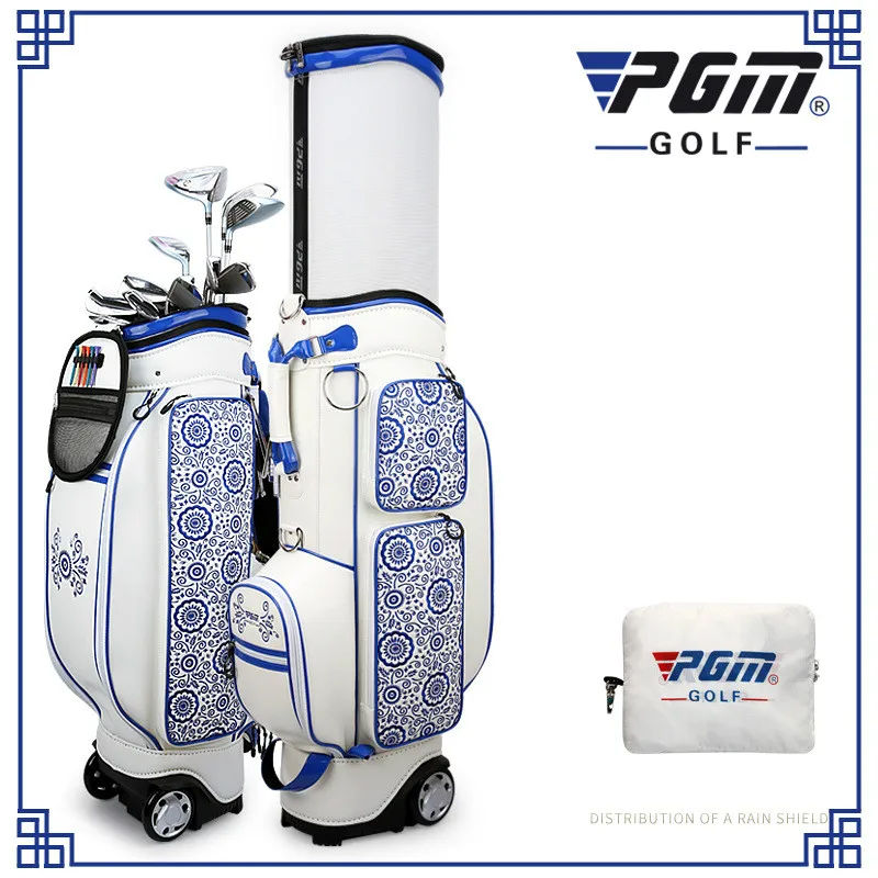 PGM Golf Женская сумка сине белая фарфоровая вышивка Гибкая балетная подушка