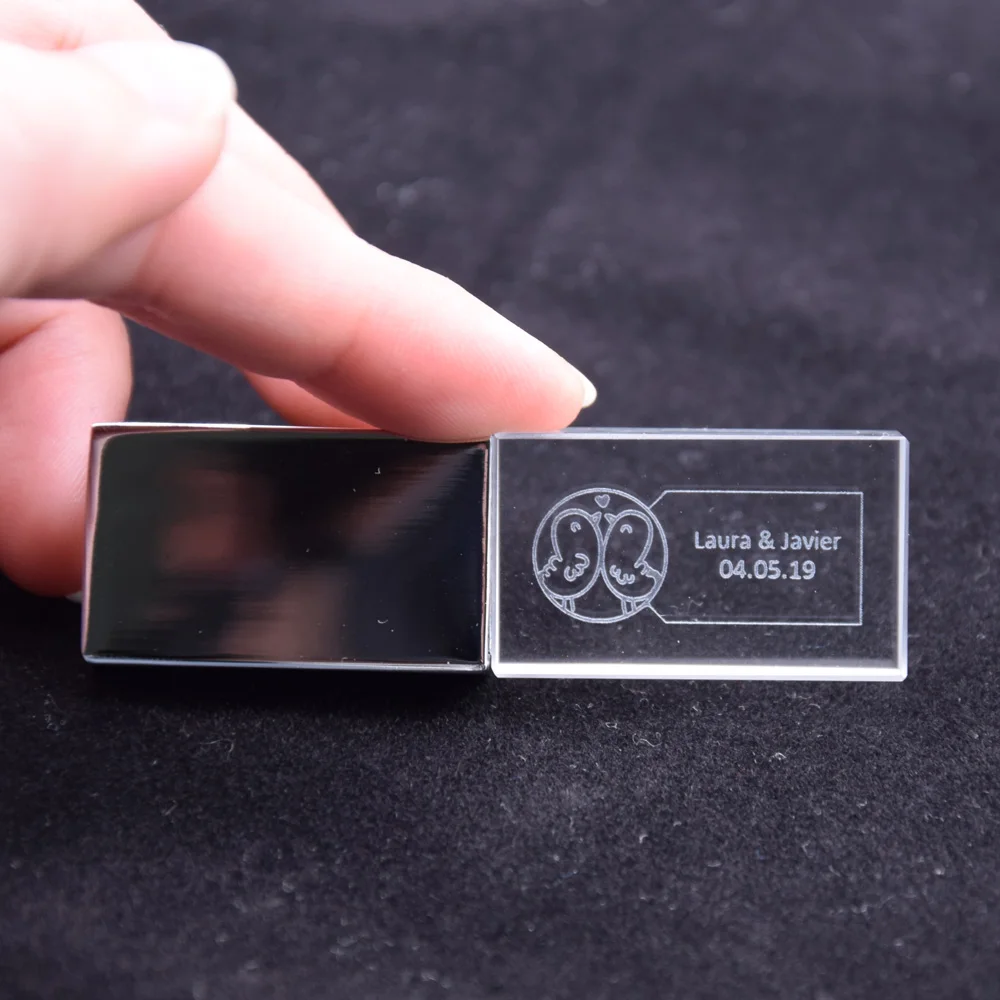 New Crystal USB Flash Drive with LED Light Usb 2.0 4GB 8GB 16GB 32GB 64GB Photography Gifts Pendrive Custom Logo pen drive | Компьютеры и