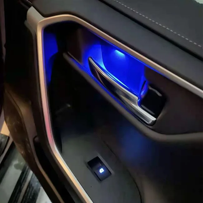 Car LED Door Bowl Armrest Atmosphere Light Interior Lights Decoration Handle Frame for Toyota RAV4 2019 2020 2021 | Автомобили и