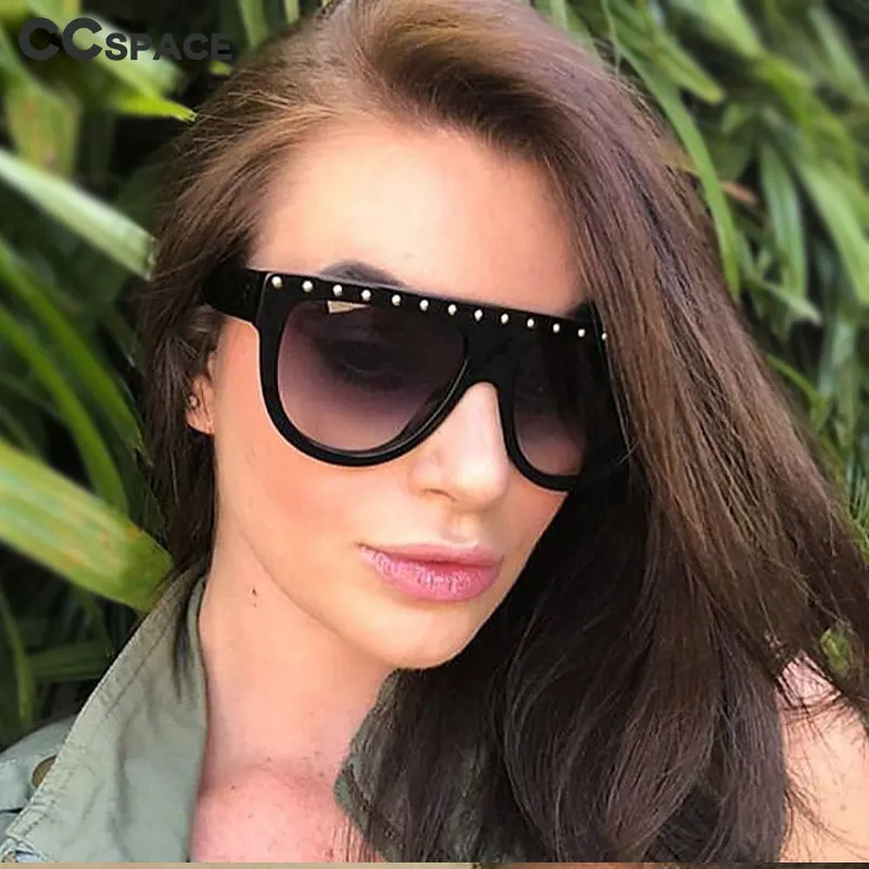 Заклепки ретро солнцезащитные очки с большими рамами мужские и женские Модные