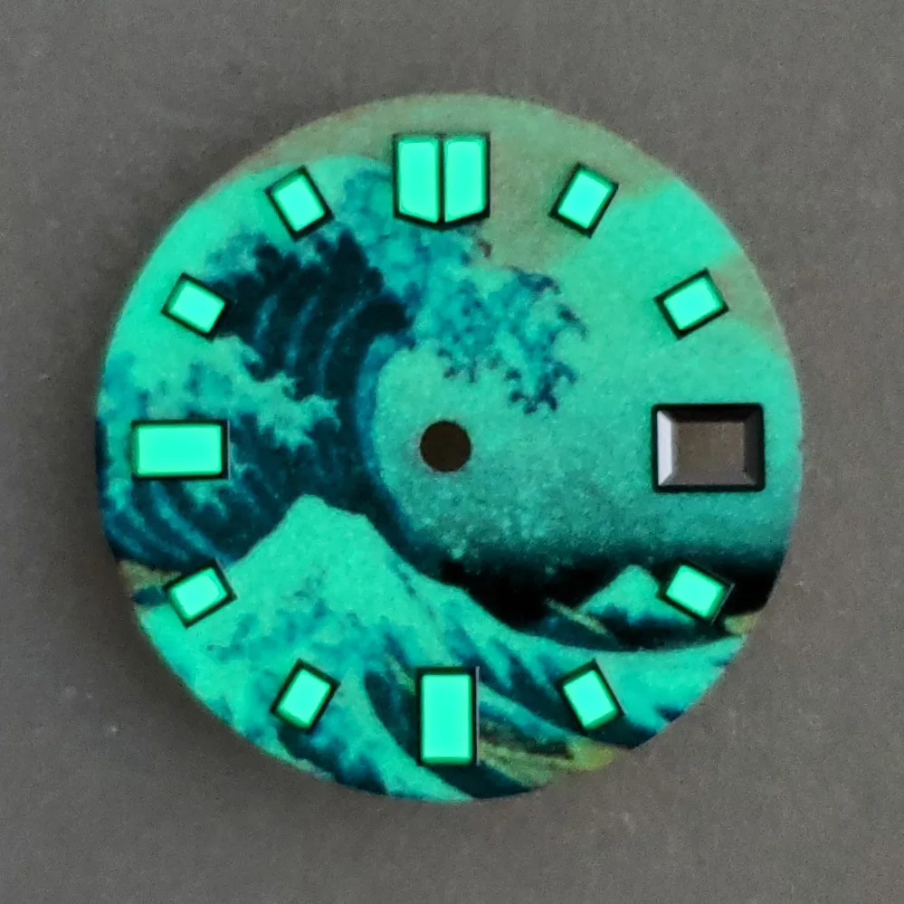 Циферблат часов канагава серфинга 28 5 мм циферблат зеленый световой подходит для