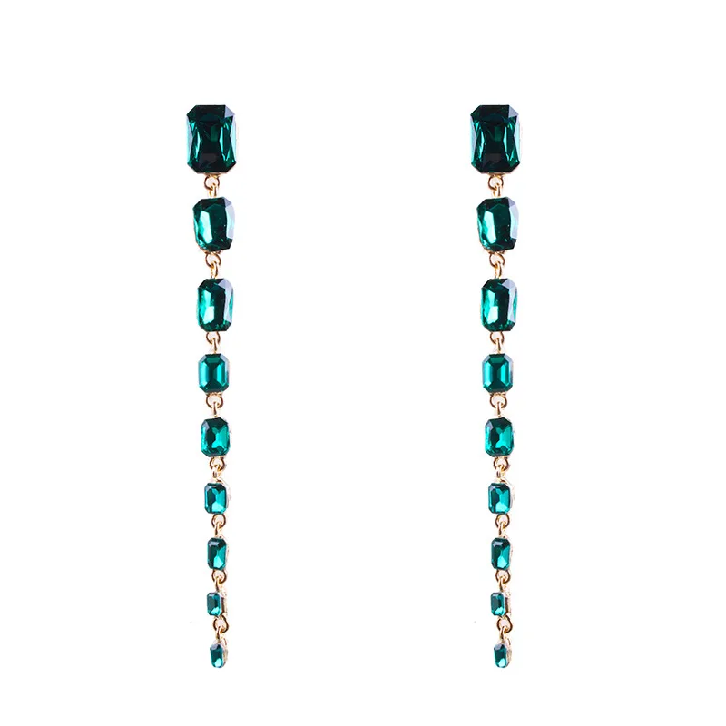 Длинные хрустальные серьги для женщин драгоценный камень в форме капли