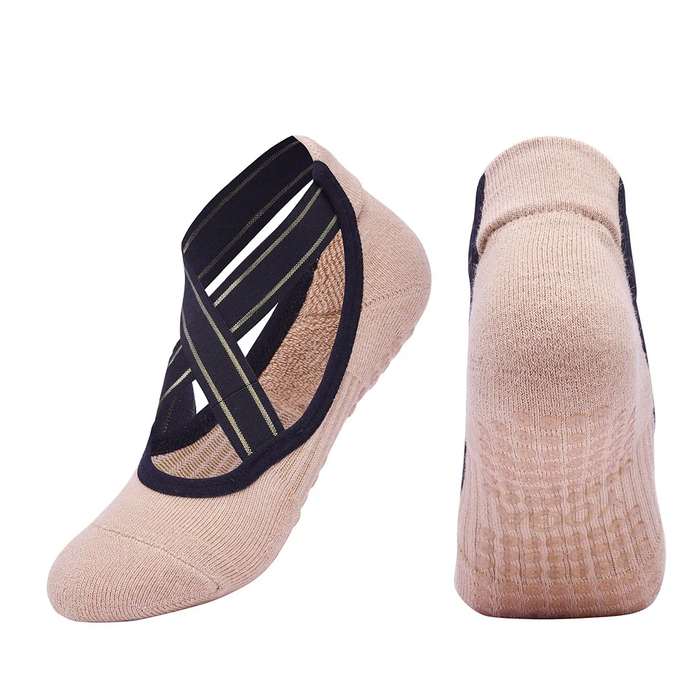 

HaleyChan Women's Fall/Winter Towel Bottom Yoga Socks Bandage Combed Cotton Dance Fitness Non-slip Pilates Socks Women Socks