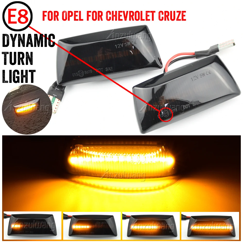 

For Opel Astra H MK5 Insignia Zafira Corsa D MK4 Meriva Adam Led Dynamic Turn Signal Light Side Fender Marker Sequential Blinker