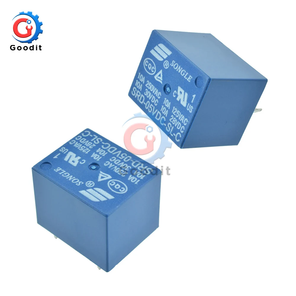 

Реле мощности 20 шт./лот, миниатюрное реле мощности T73 SRD-05VDC-SL-C DC 5V, номинальная катушка SPDT, щит, бытовое устройство, 5-контактное реле печатной ...