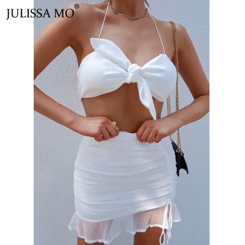 Женское кружевное платье JULISSA MO на тонких бретельках летний облегающий комплект