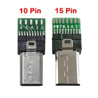 15 pin 9pin mini usb pcb connector micro usb connector plug data usb male jack for sony digital camera mp3 xperia m c1904