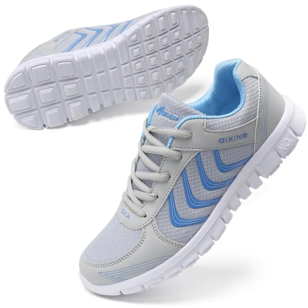Кроссовки женские сетчатые дышащие на шнуровке Повседневная Удобная обувь белые
