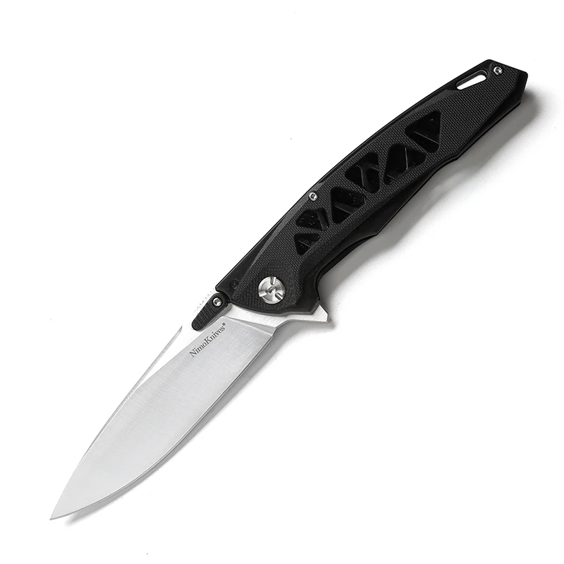 Black Nimoknives YGGDRASIL Флиппер складной нож G10 ручка 440C Лезвие шарика bearig Кемпинг Охота Открытый выживания Ножи edc инструменты - Цвет: Black