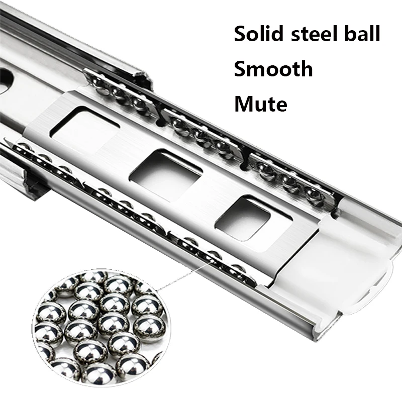 10’‘ 20 stainless steel rebound three section drawer slide kitchen cabinet furniture hardware guides for drawers sliding rails free gl