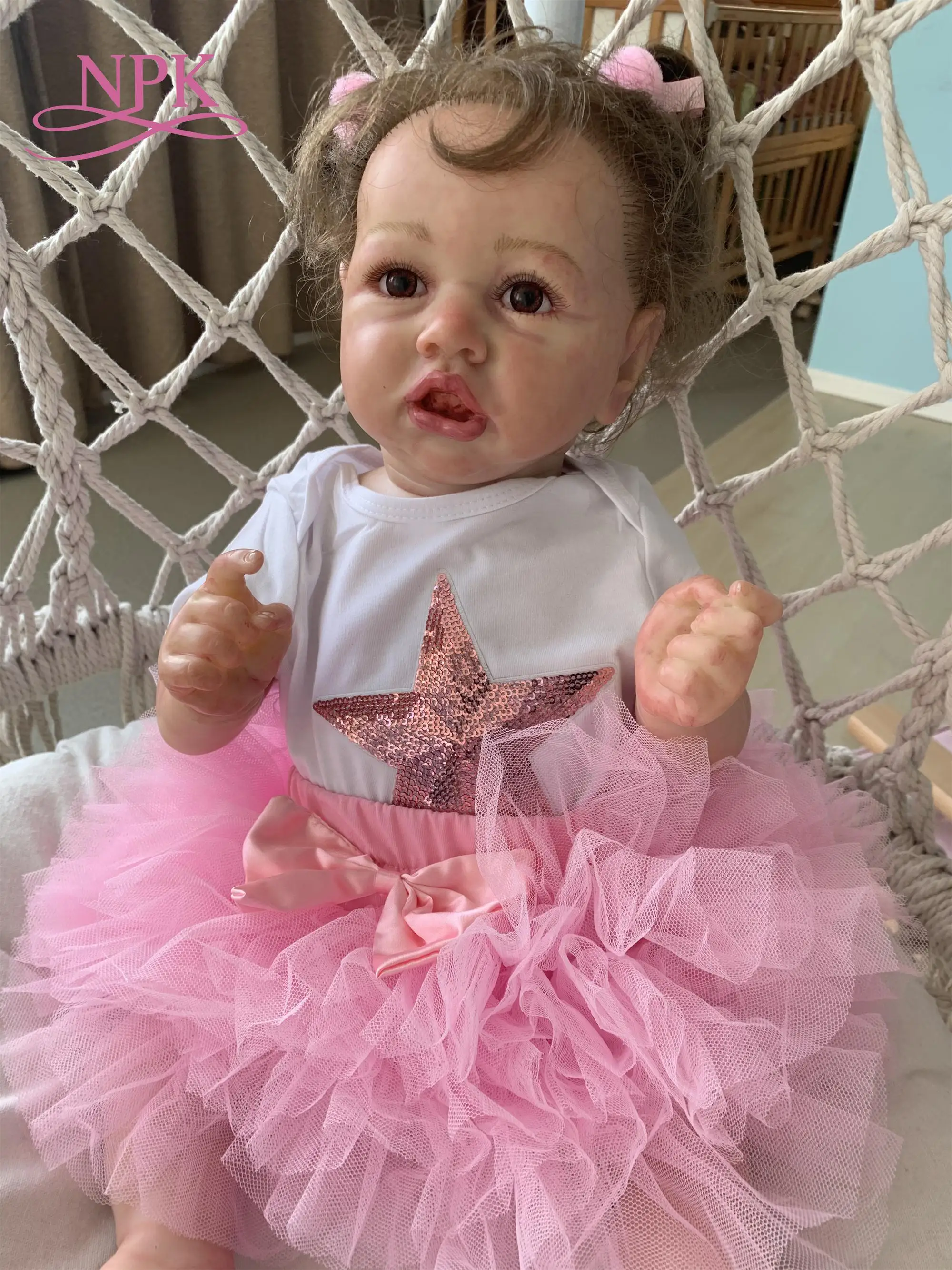 NPK 56 см 100% ручная кукла полная картина мягкий силикон reborn baby doll Реалистичная