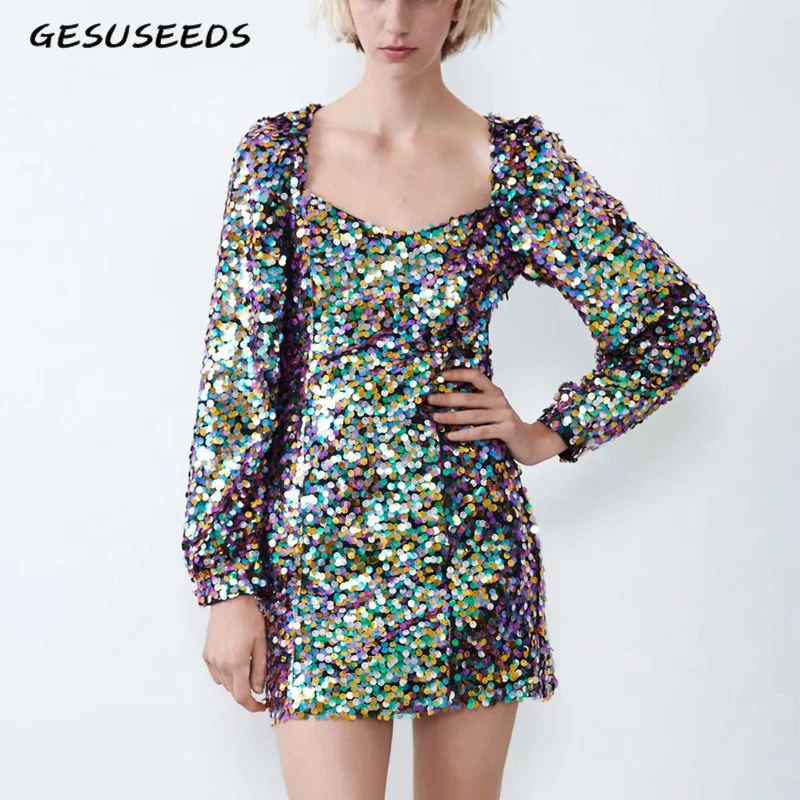 Женские вечерние мини платья с блестками элегантные черные повседневные