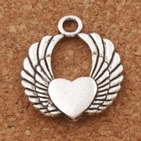 angel wing heart spacer charm beads 21 8x19 2mm 100pcs zinc alloy pendants alloy jewelry diy l217