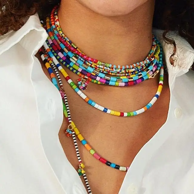 Богемные Бохо эмаль RA biziuteria collares de moda ювелирные бусины ожерелье цепочка Корренте Готический воротник гето ожерелья