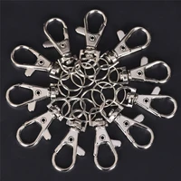10pcs key chain ring metal swivel lobster clasp clips key hooks keychain split ring diy bag jewelry
