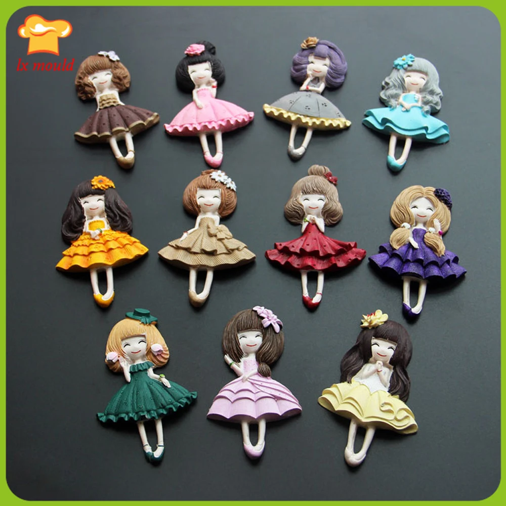 Fondant (сахарная) силиконовые формы для торта DIY темп девочка кукла Форма пресс форм